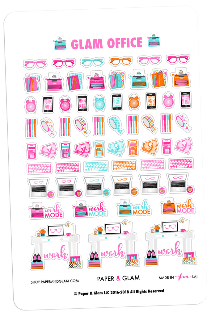 Glam Office June Planner Stickers