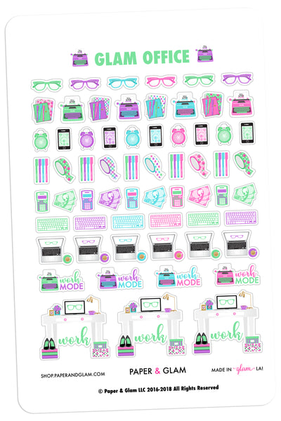 Glam Office March Planner Stickers