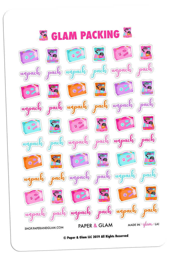 Glam Packing Digital Planner Stickers