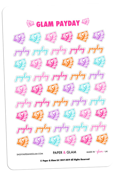 Glam Payday Digital Planner Stickers