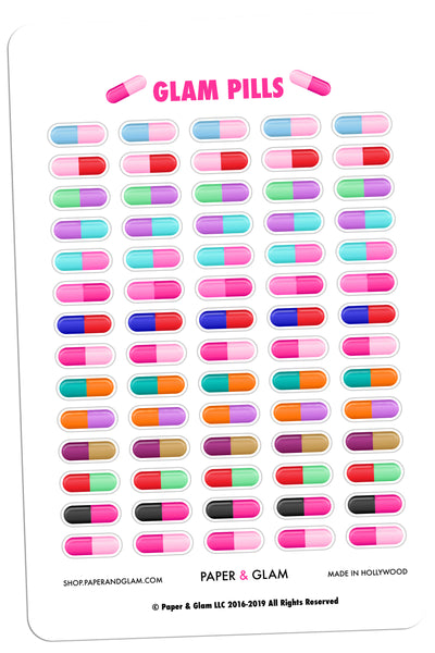 Glam Glitter Pills Digital Planner Stickers