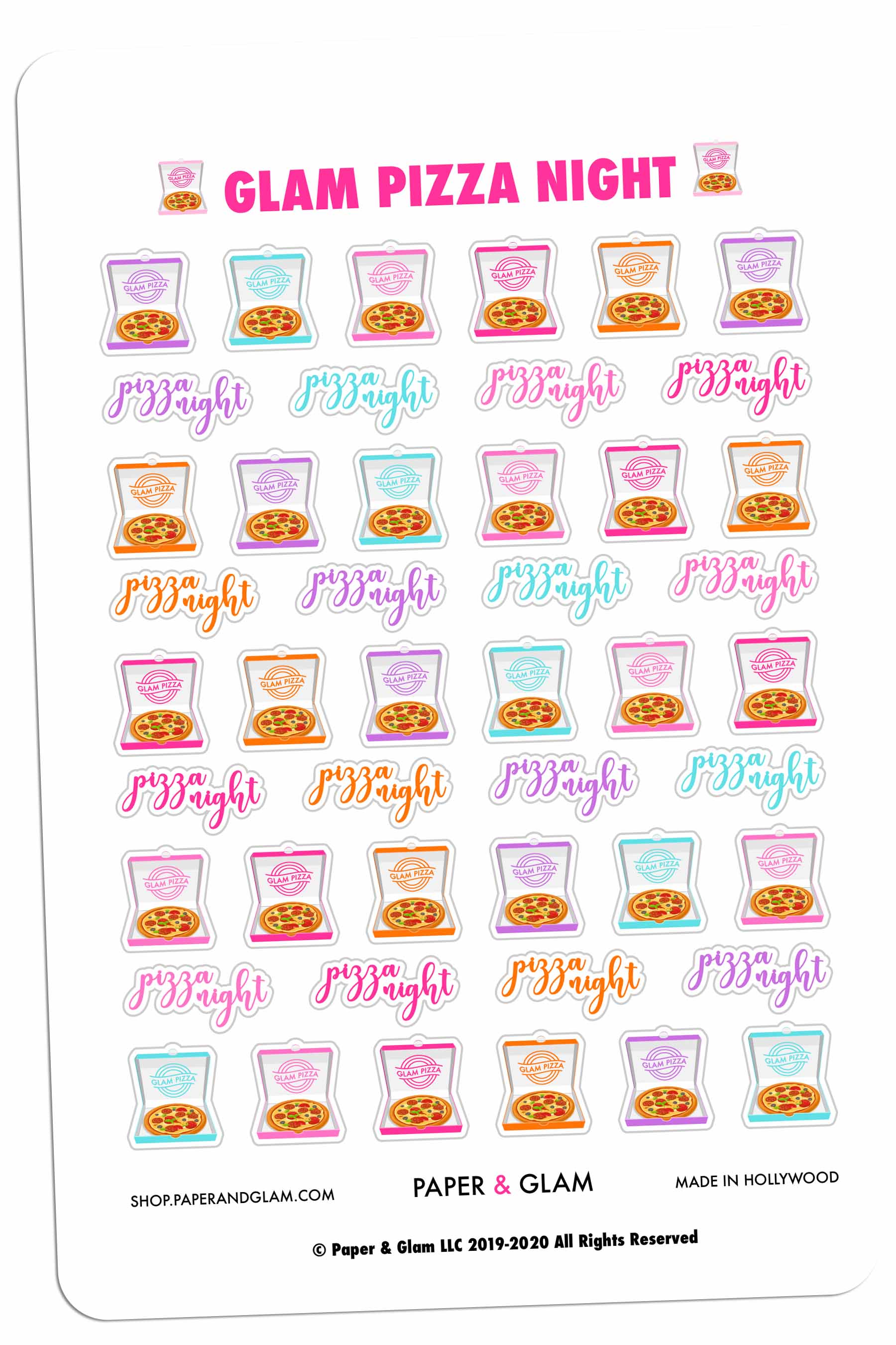 Glam Pizza Night Digital Planner Stickers – Paper & Glam