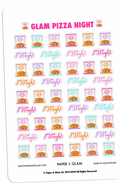 Glam Pizza Night Planner Stickers