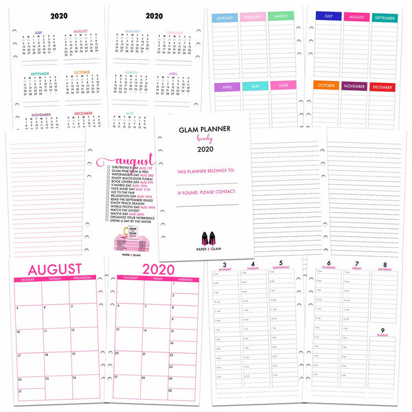 Glam Planner® Hourly Inserts