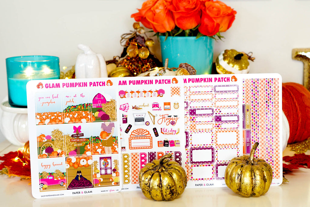 Glam Pumpkin Patch Weekly Kit Planner Stickers – Paper & Glam ...
