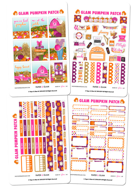 Glam Pumpkin Patch Weekly Kit Digital Planner Stickers