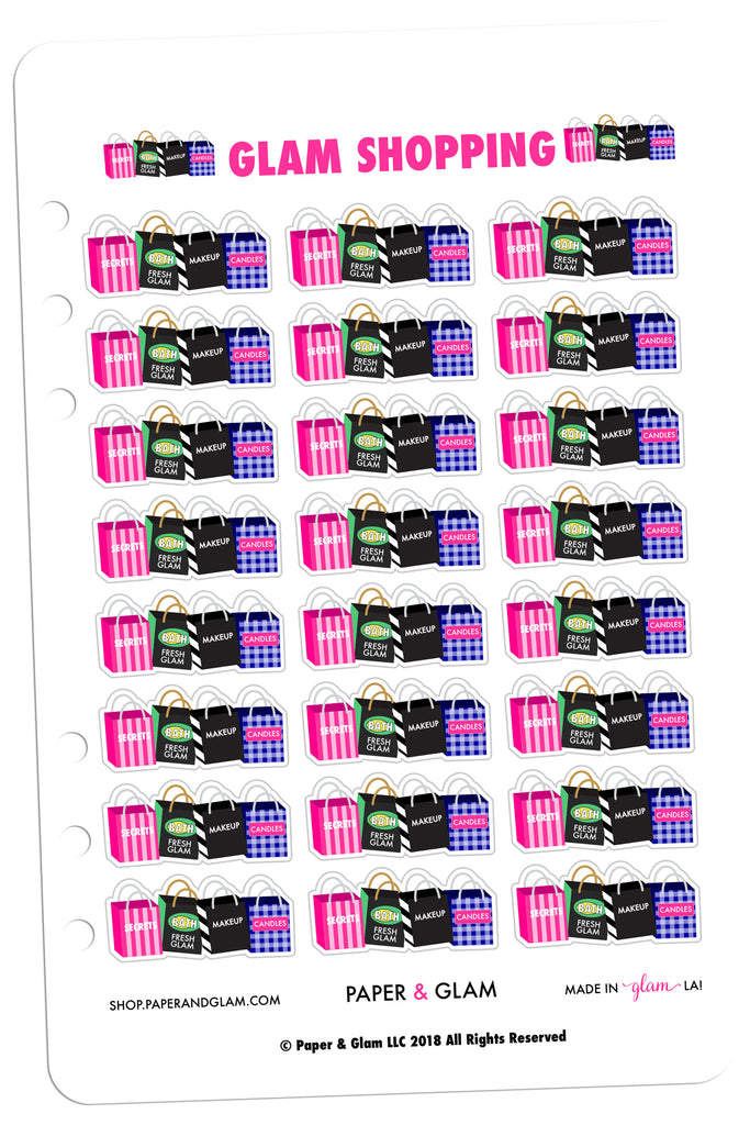 Glam Shopping Digital Planner Stickers