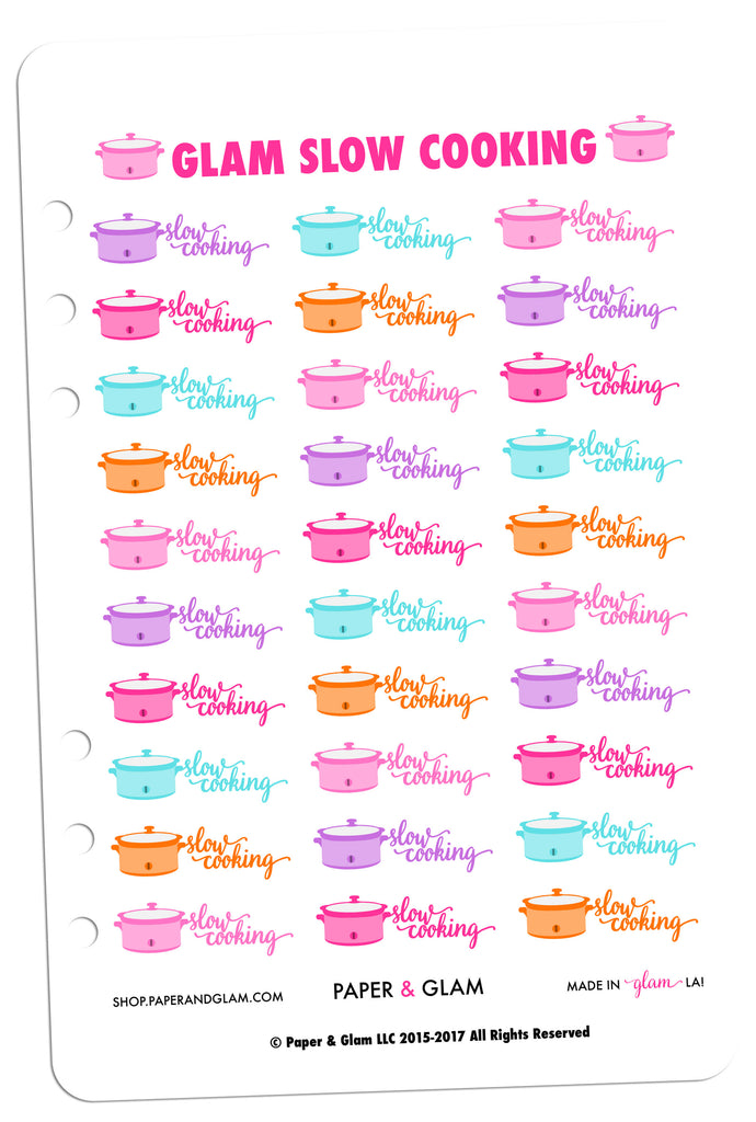Glam Slow Cooking Planner Stickers