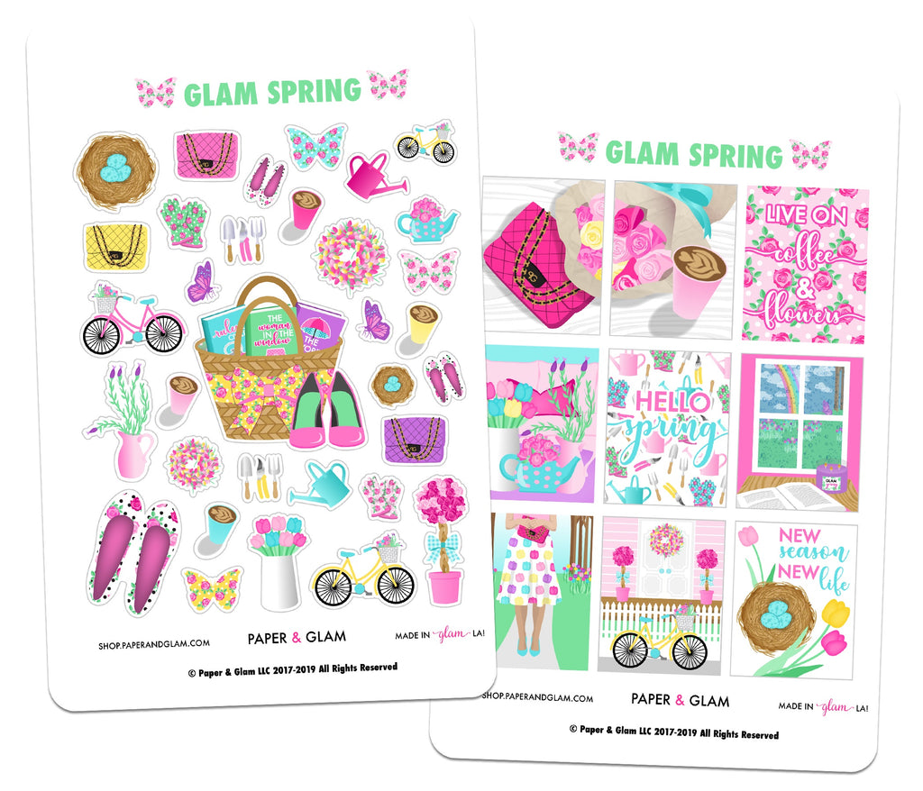 Glam Spring Planner Stickers