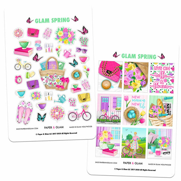 Glam Spring Digital Planner Stickers - Paper & Glam