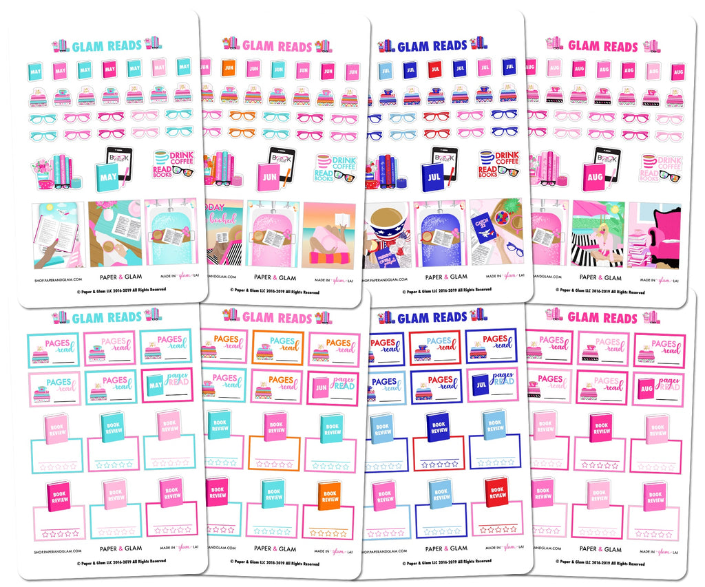 Glam Summer Reads Planner Stickers - Paper & Glam