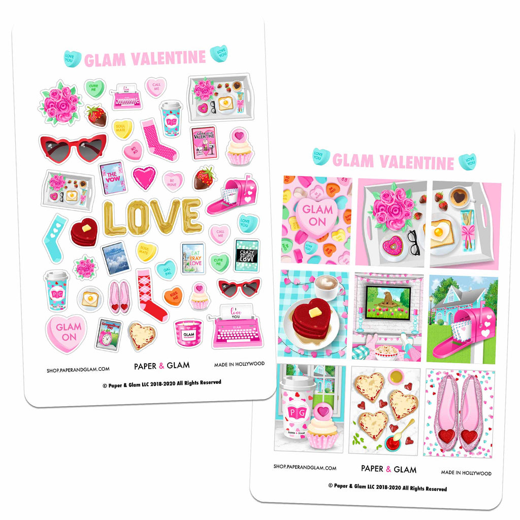 Glam Valentine Digital Planner Stickers - Paper & Glam