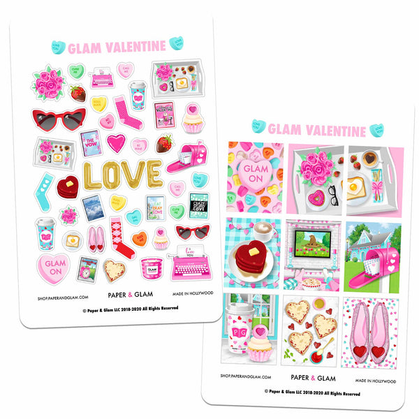 Glam Valentine Planner Stickers