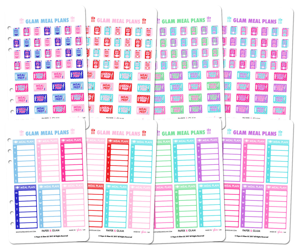 Glam Winter & Spring Meal Plans Planner Stickers