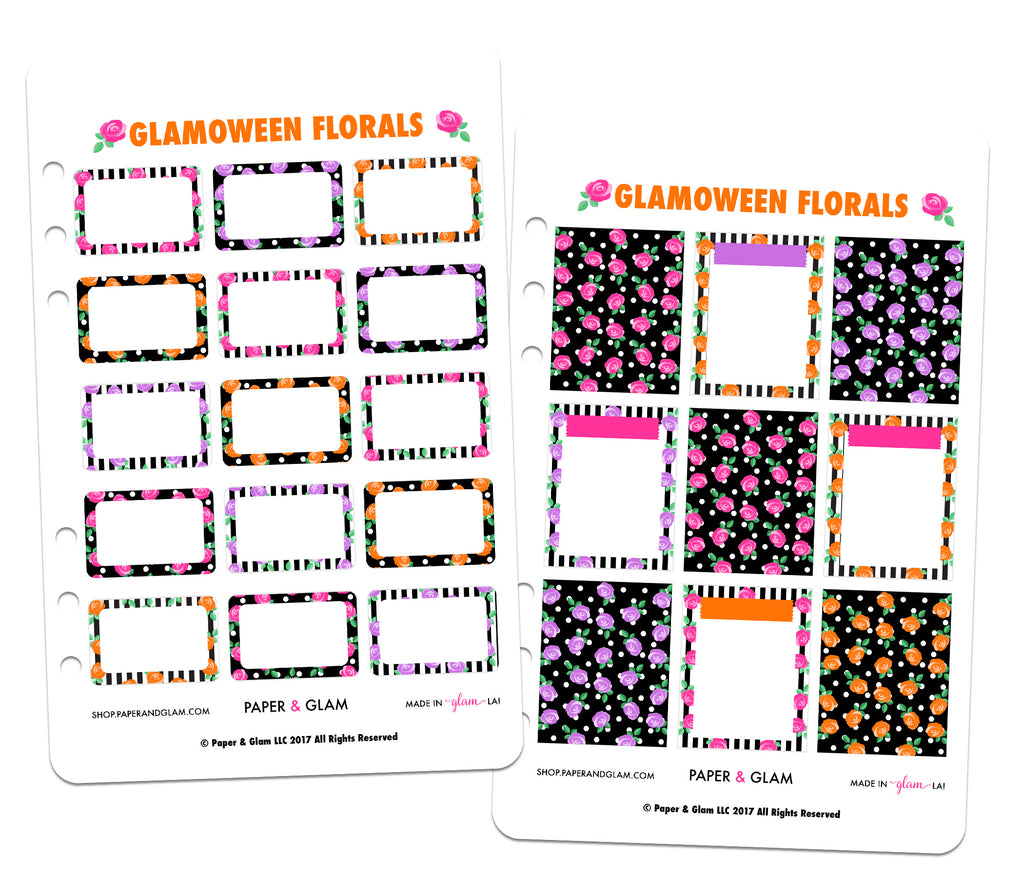 Glamoween Floral Basics Digital Planner Stickers