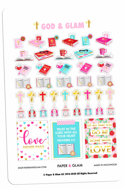 Gold Foil God & Glam® Valentine Planner Stickers