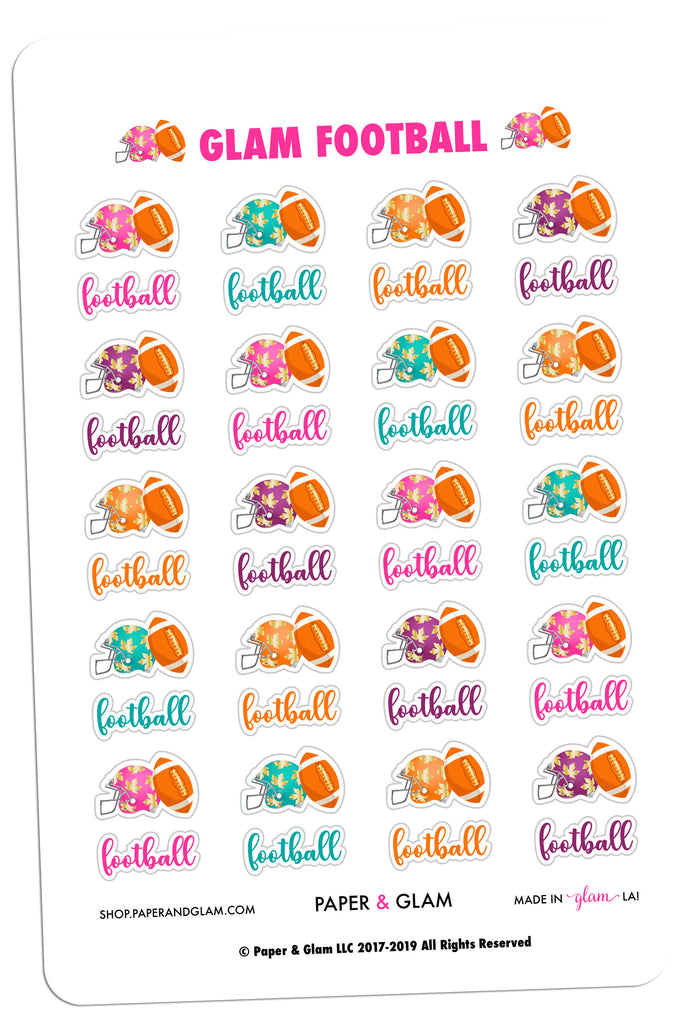 Gold Foil Glam Fall Football Planner Stickers