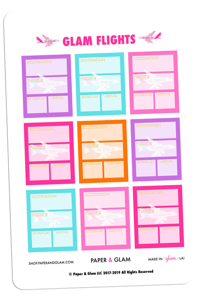 Gold Foil Glam Flights Planner Stickers