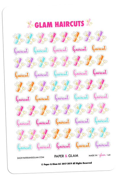 Gold Foil Glam Haircuts Planner Stickers