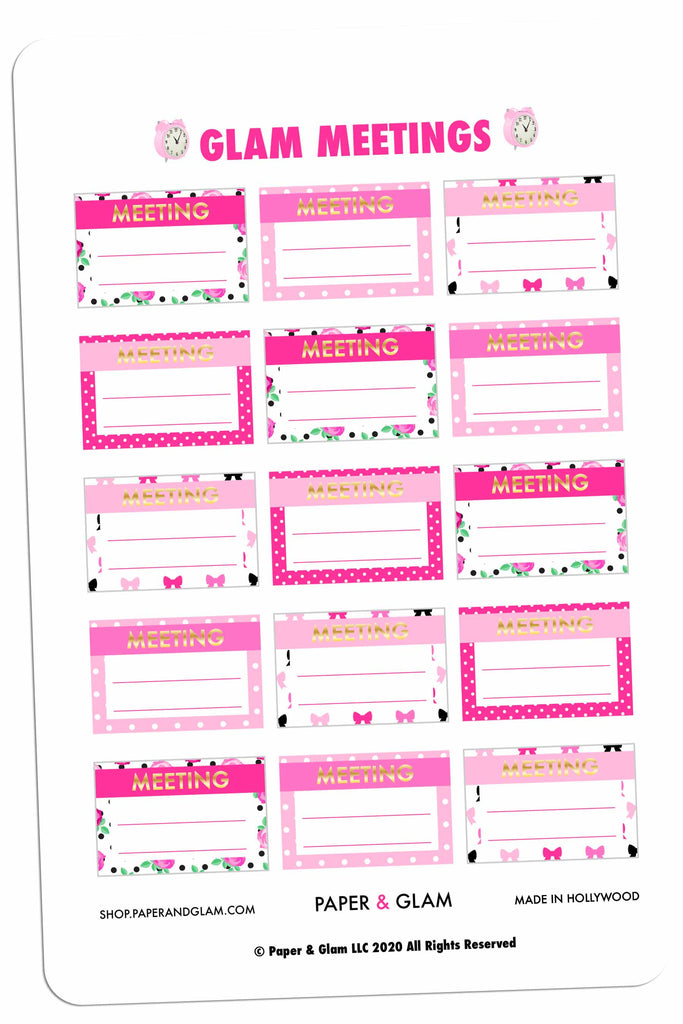 Gold Foil Meeting Planner Stickers