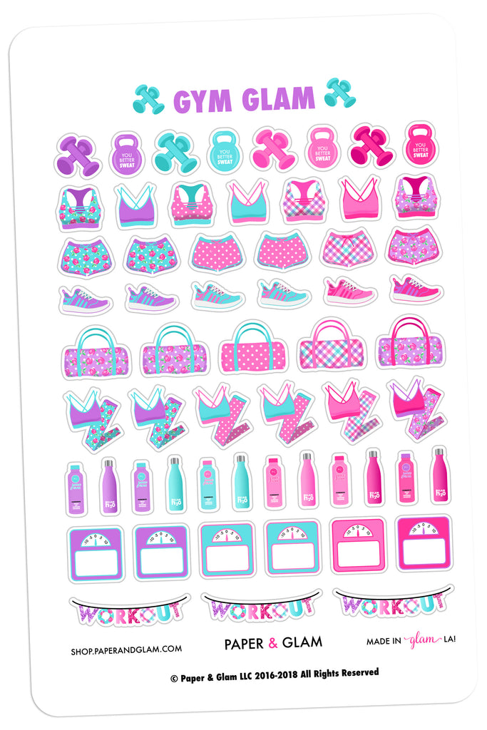 Gym Glam April Planner Stickers