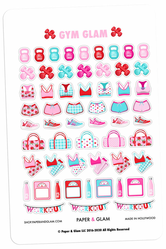 Gym Glam February Planner Stickers