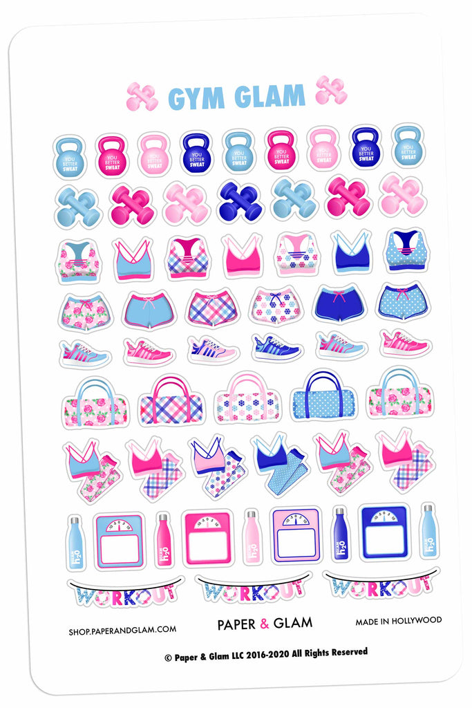 Gym Glam January Planner Stickers