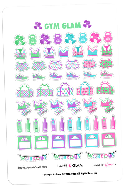 Gym Glam March Planner Stickers