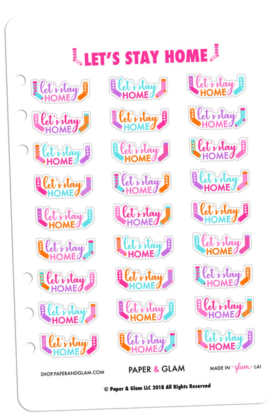 Let's Stay Home Digital Planner Stickers