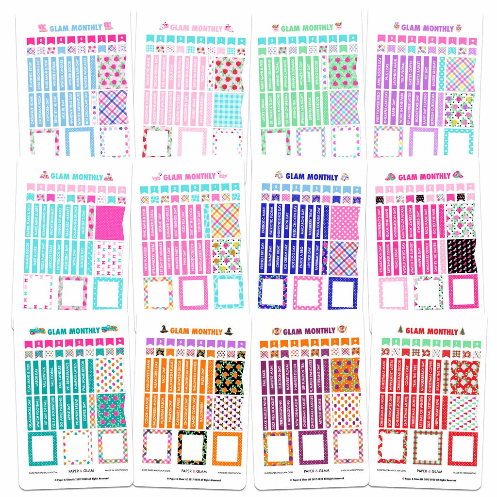 Seasonal Glam Monthly 365 Planner Stickers
