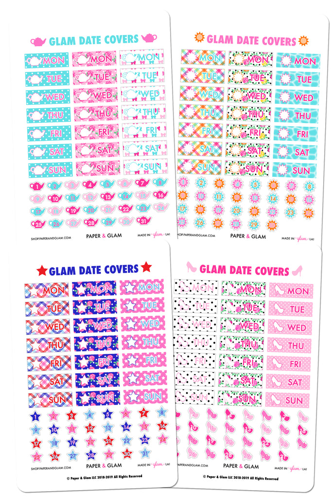 GOLD FOIL Glam Summer Date Cover Planner Stickers