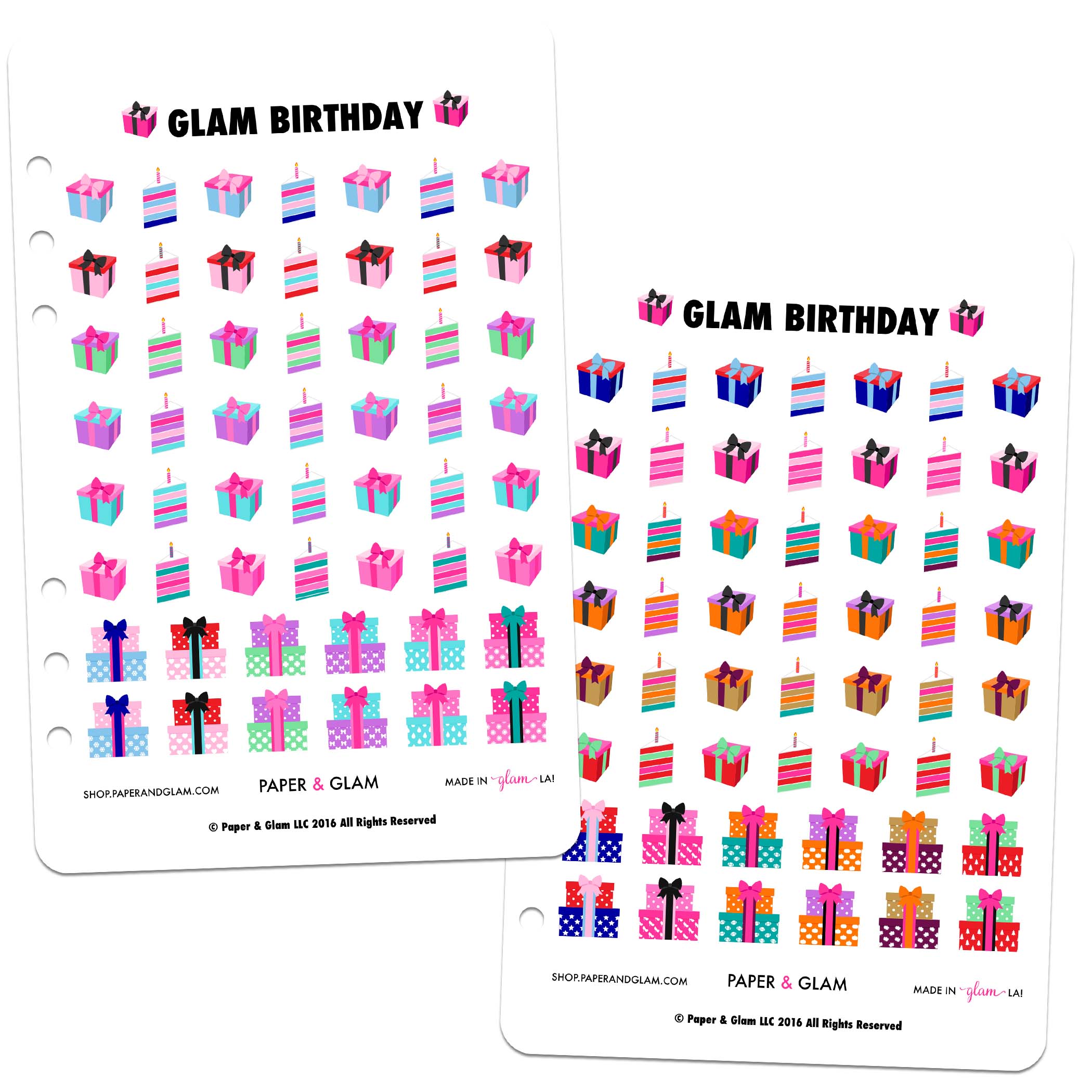 Vintage Glam Birthday Digital Planner Stickers