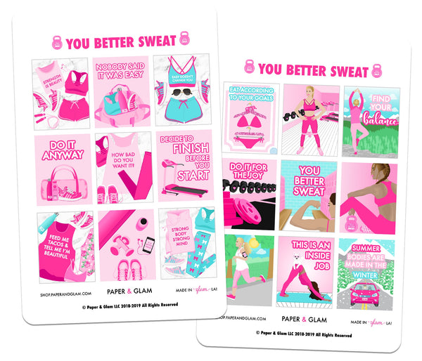 You Better Sweat Digital Planner Stickers